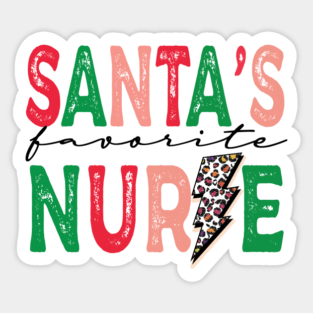 Santa's Favorite Nurse Sticker by DigitalCreativeArt